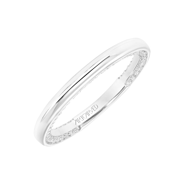 Polished Wedding Band with Row of Interior Diamonds to Match 31-V802