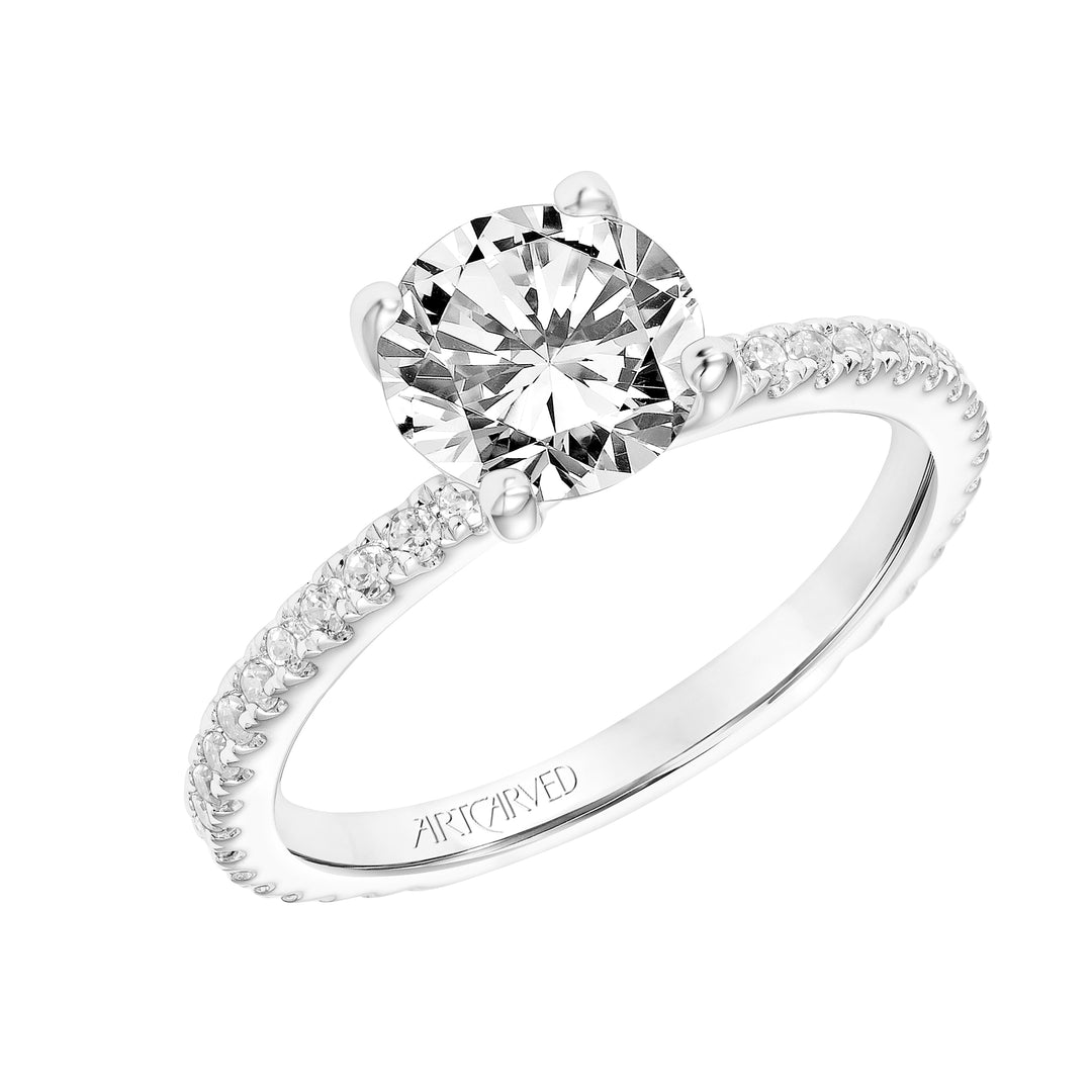 Stackable Curved Band with Graduated Five-Stone Rose Cut Diamonds.  Center Stone is not included.