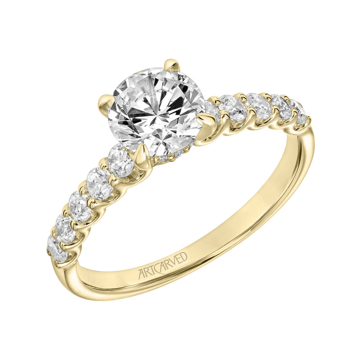 Classic Engagement Ring.  Center Stone is not included.