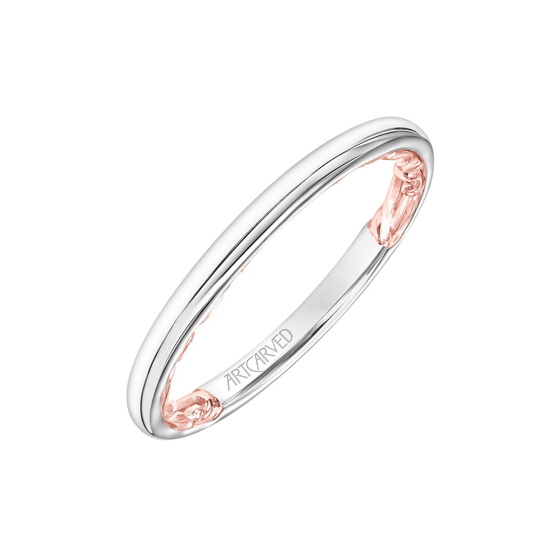 31-V904WR-L.00 - ARTCARVED - Lyric Polished Wedding Band with Inner Carved details