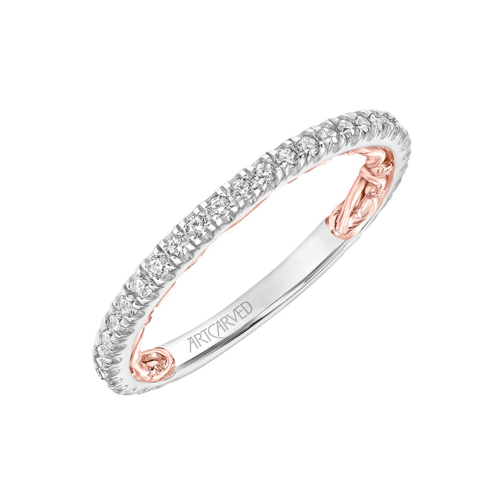 31-V909WR-L.00 - ARTCARVED - Lyric Diamond Wedding Band with Inner Carved details