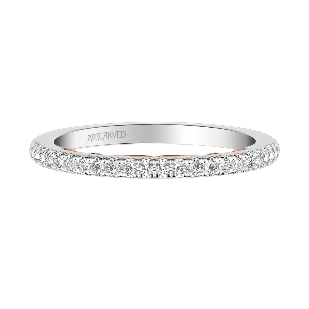 31-V1010WR-L.00 - ARTCARVED - Lyric Diamond Wedding Band with Inner Carved details