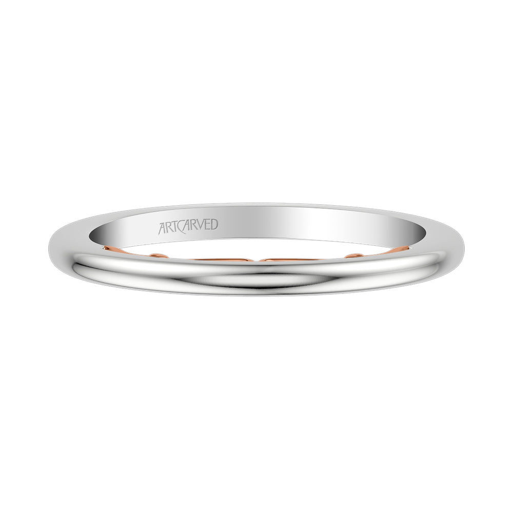 31-V1011-L - ARTCARVED - Lyric Polished Wedding Band with Inner Carved details
