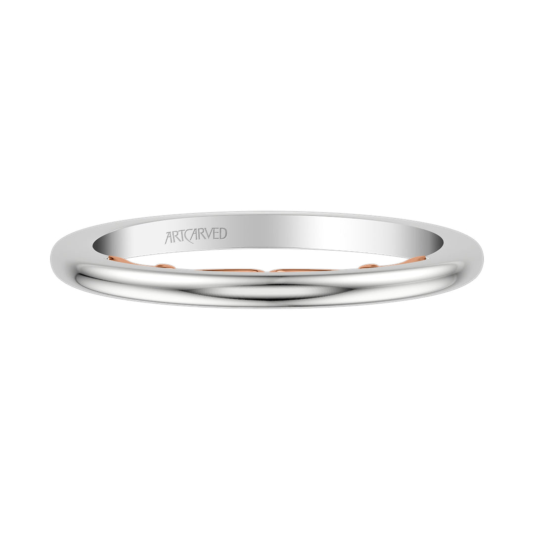 31-V1011-L - ARTCARVED - Lyric Polished Wedding Band with Inner Carved details