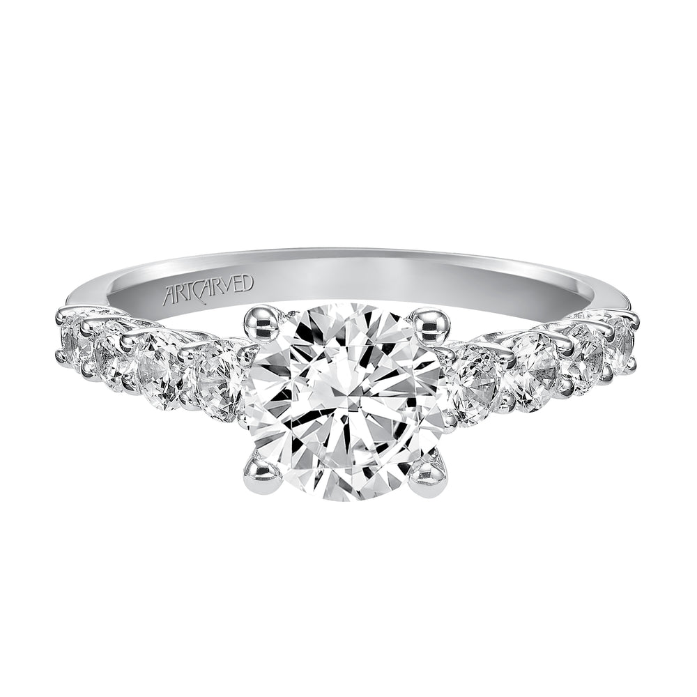 Classic Prong set diamond engagement ring.  Center Stone is not included.