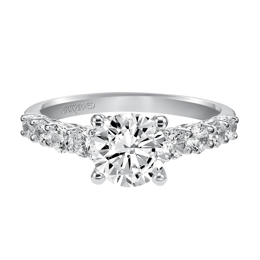 Classic Prong set diamond engagement ring.  Center Stone is not included.