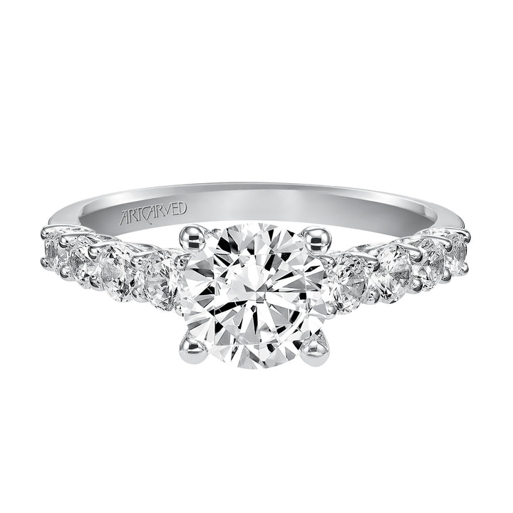 Classic Prong set diamond engagement ring.  Center Stone is not included.