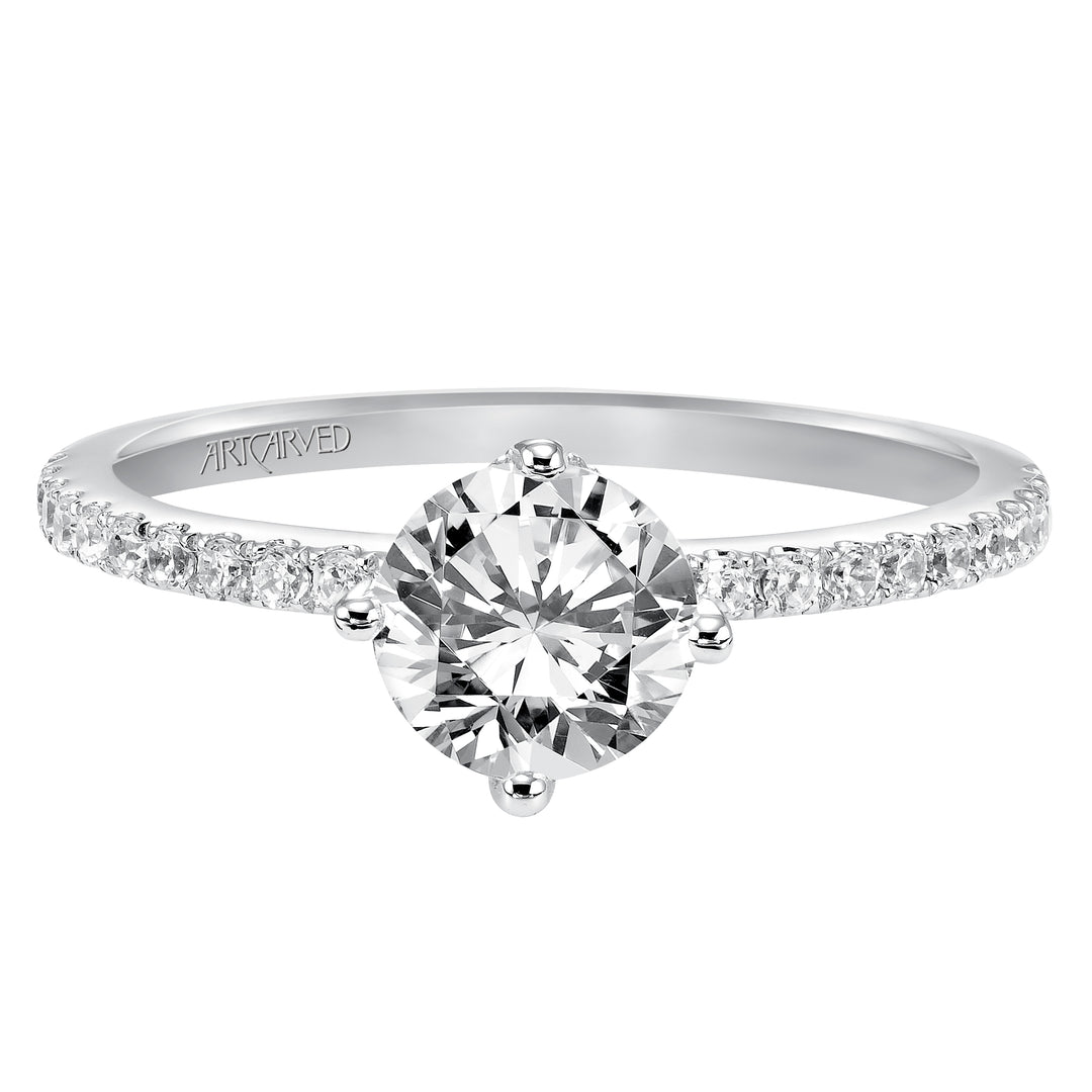 Prong Set Engagement Ring.  Center Stone is not included.
