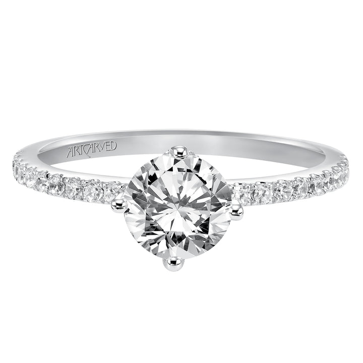 Prong Set Engagement Ring.  Center Stone is not included.