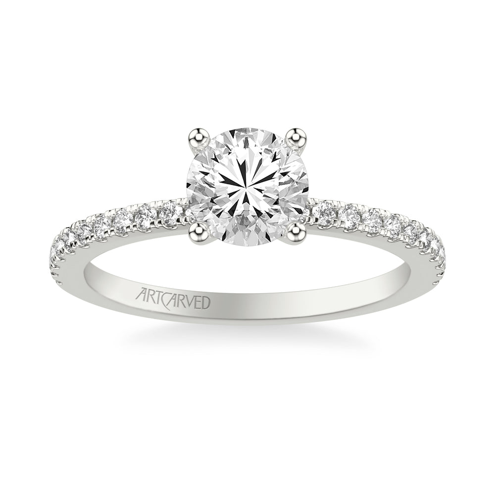 Prong Set Engagement Ring.  Center Stone is not included.