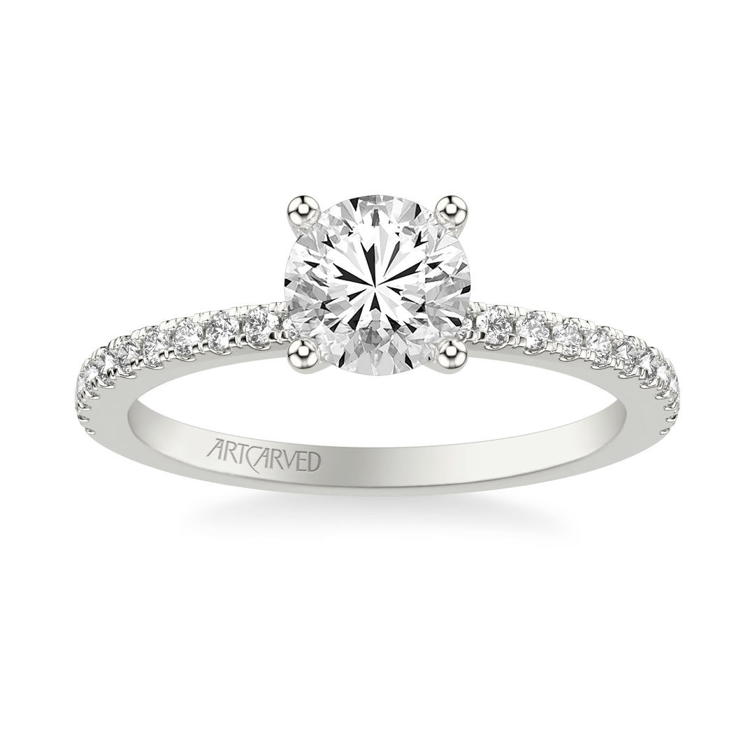 Prong Set Engagement Ring.  Center Stone is not included.