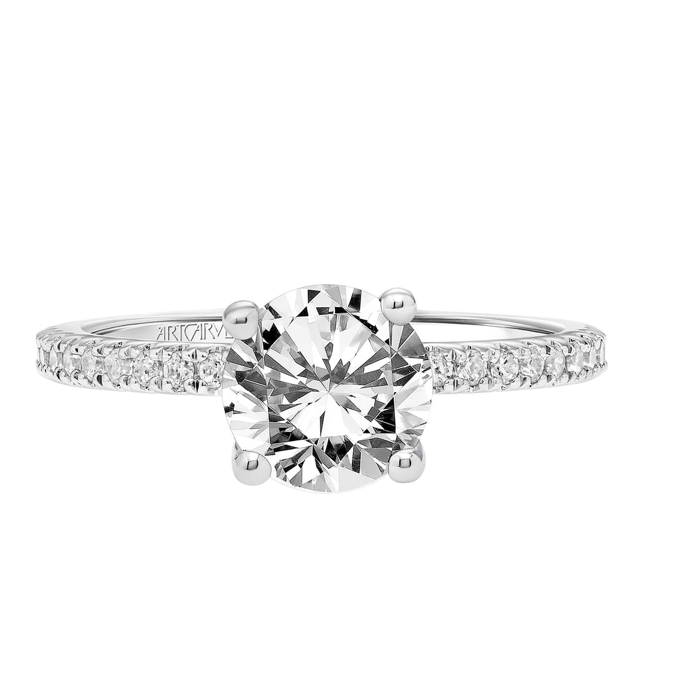 Stackable Curved Band with Graduated Five-Stone Rose Cut Diamonds.  Center Stone is not included.