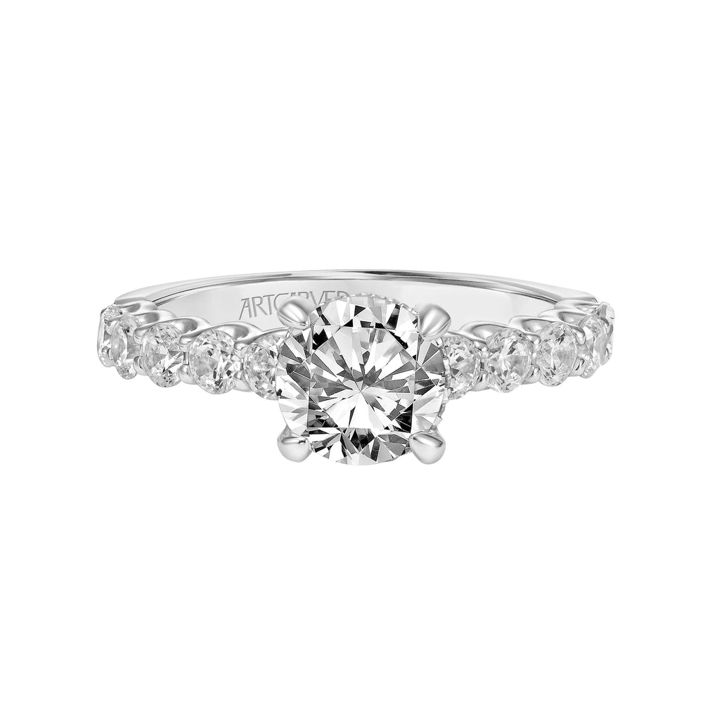 Diamond Engagement Ring with U-Shaped Diamond setting .  Center Stone is not included.