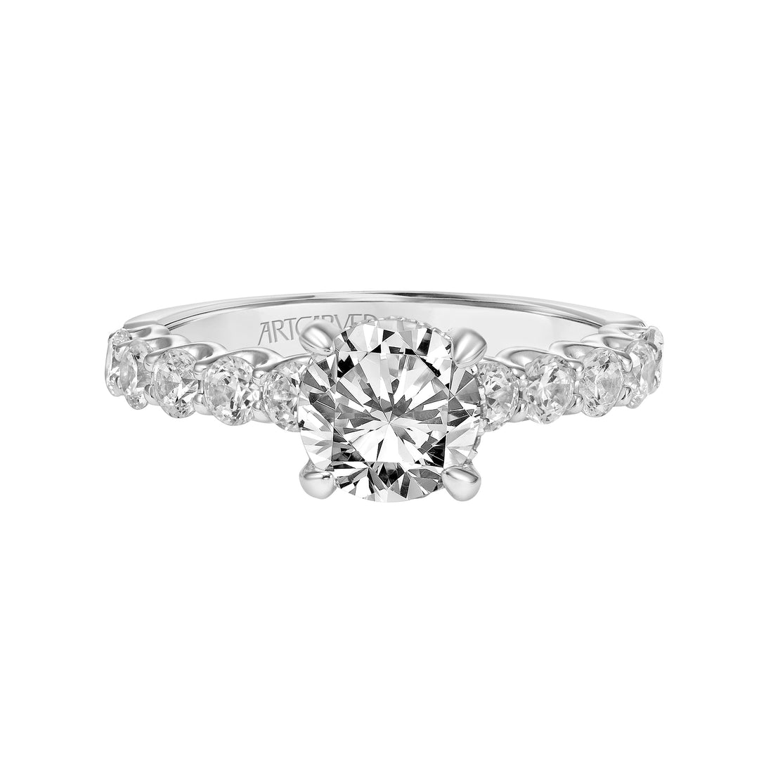 Diamond Engagement Ring with U-Shaped Diamond setting .  Center Stone is not included.