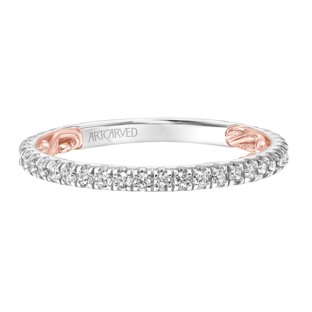 31-V909WR-L.00 - ARTCARVED - Lyric Diamond Wedding Band with Inner Carved details