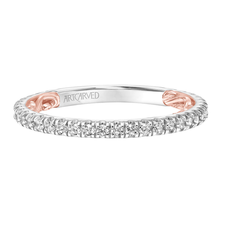 31-V909WR-L.00 - ARTCARVED - Lyric Diamond Wedding Band with Inner Carved details