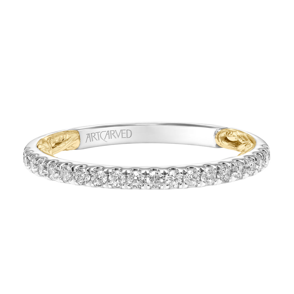 31-V912WY-L.00 - ARTCARVED - Lyric Diamond Wedding Band with Inner Carved details
