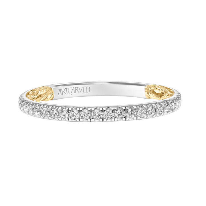 31-V913WY-L.00 - ARTCARVED - Lyric Diamond Wedding Band with Inner Carved details