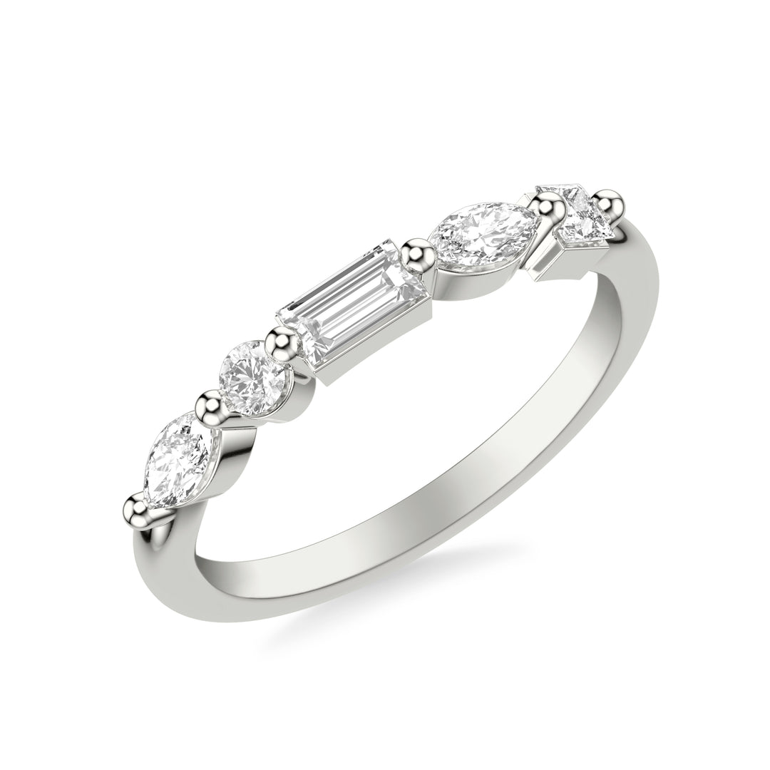 33-9596CW-L.00 - Goldman - Contemporary Stackable with Single Prong Marquise and Baguette and Princess and Round Diamond Ring