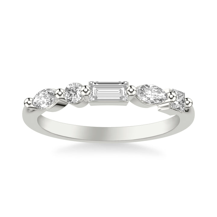 Contemporary Stackable with Single Prong Marquise and Baguette and Princess and Round Diamond Ring