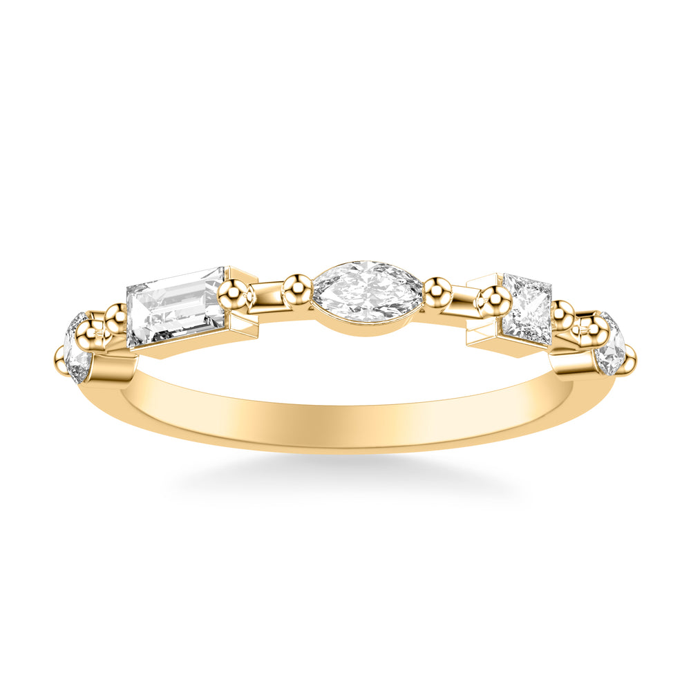 Contemporary Stackable with Distance Mixed Marquise and Baguette and Princess and Pear and Round Diamond Ring