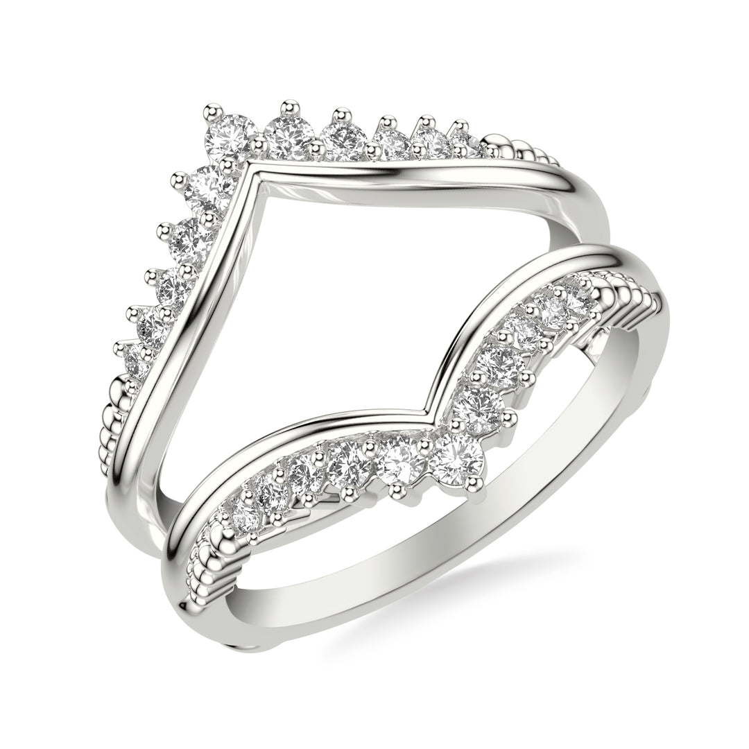 Contemporary V-Shape Ring Enhancer with Diamond Accents