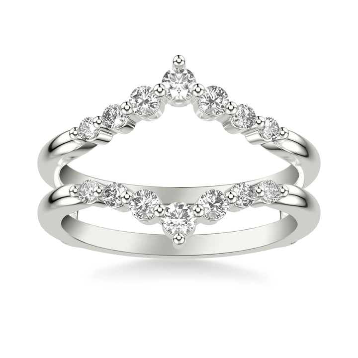 Contemporary V-Shape Shared Prong Diamond Ring Enhancer