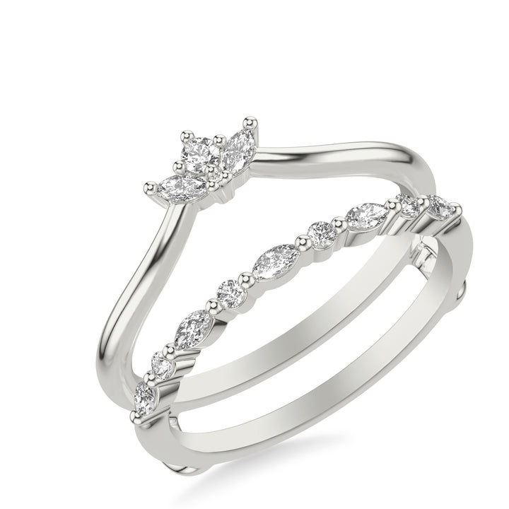 Contemporary Ring Enhancer with Marquise and Round Diamonds