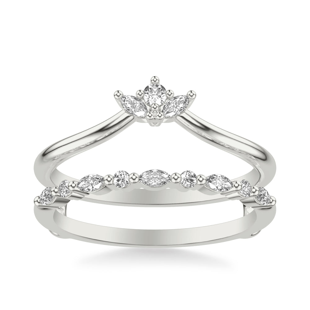 Contemporary Ring Enhancer with Marquise and Round Diamonds