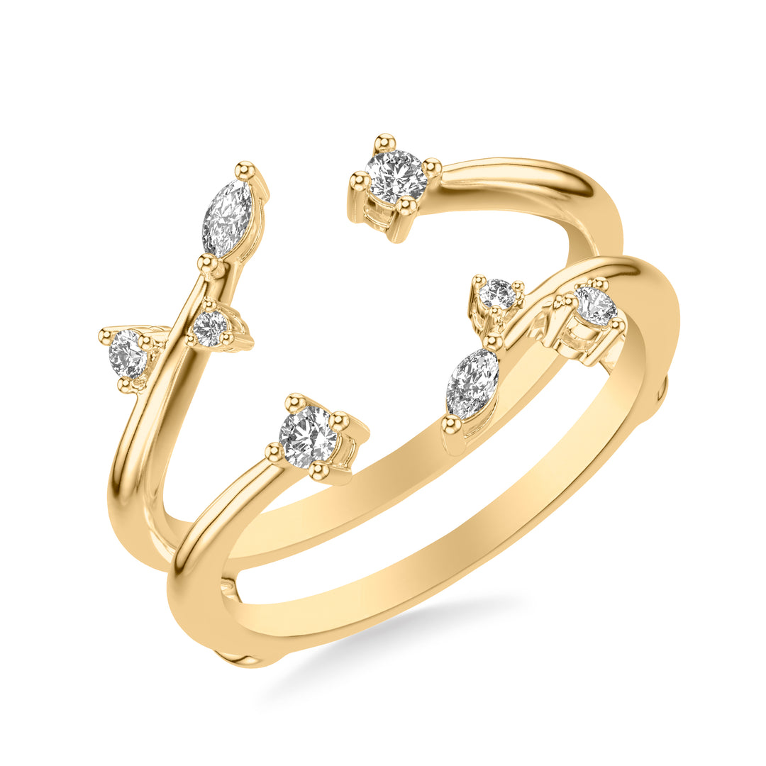 35-9444Y-L.00 - Goldman - Contemporary Ring Enhancer with Diamond Petal Accents