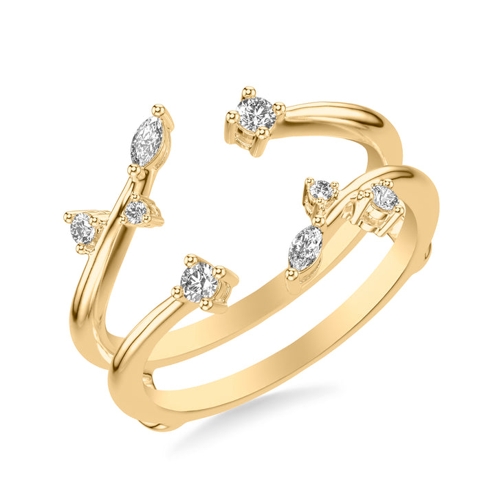 Contemporary Ring Enhancer with Diamond Petal Accents