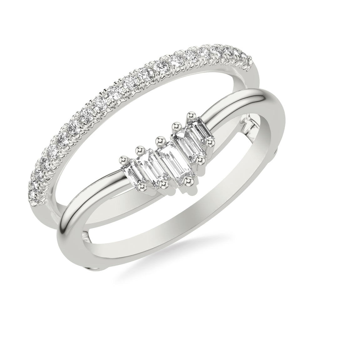 Contemporary Ring Enhancer with Baguette and Round Diamonds in Unique Design