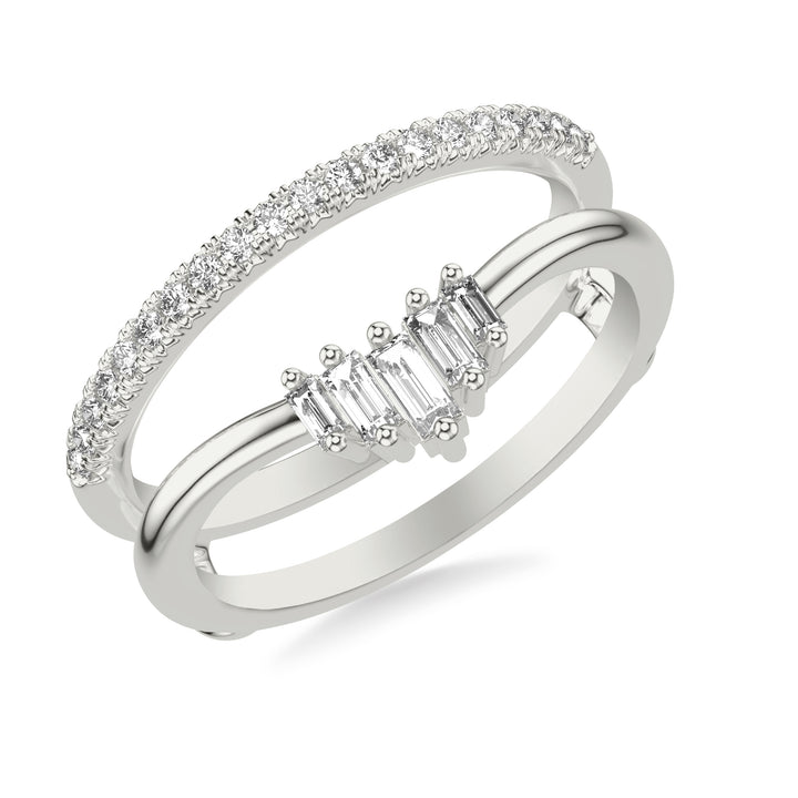 Contemporary Ring Enhancer with Baguette and Round Diamonds in Unique Design