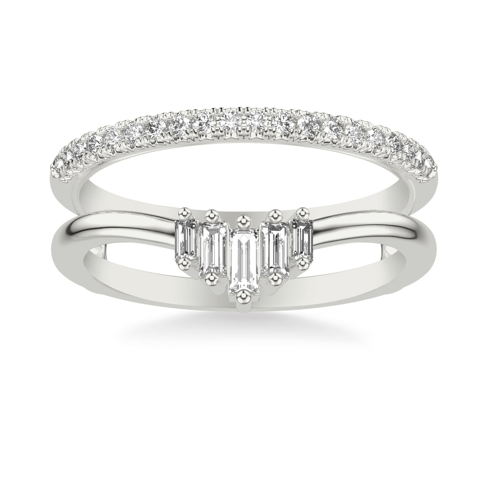 Contemporary Ring Enhancer with Baguette and Round Diamonds in Unique Design