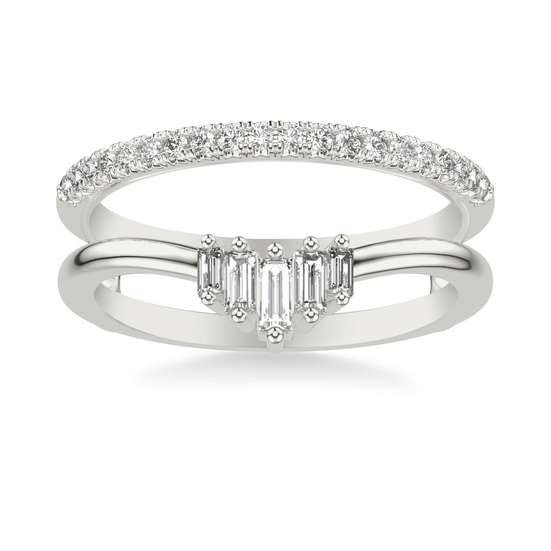 Contemporary Ring Enhancer with Baguette and Round Diamonds in Unique Design