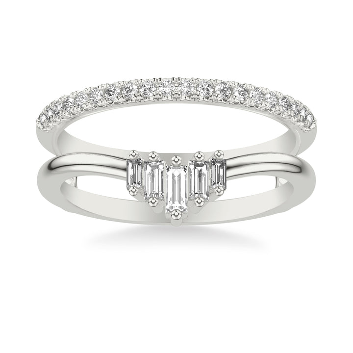 Contemporary Ring Enhancer with Baguette and Round Diamonds in Unique Design