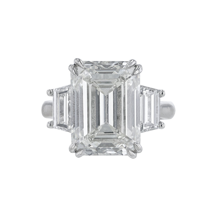 Three-Stone Emerald Cut Diamond Ring, 11.29ct