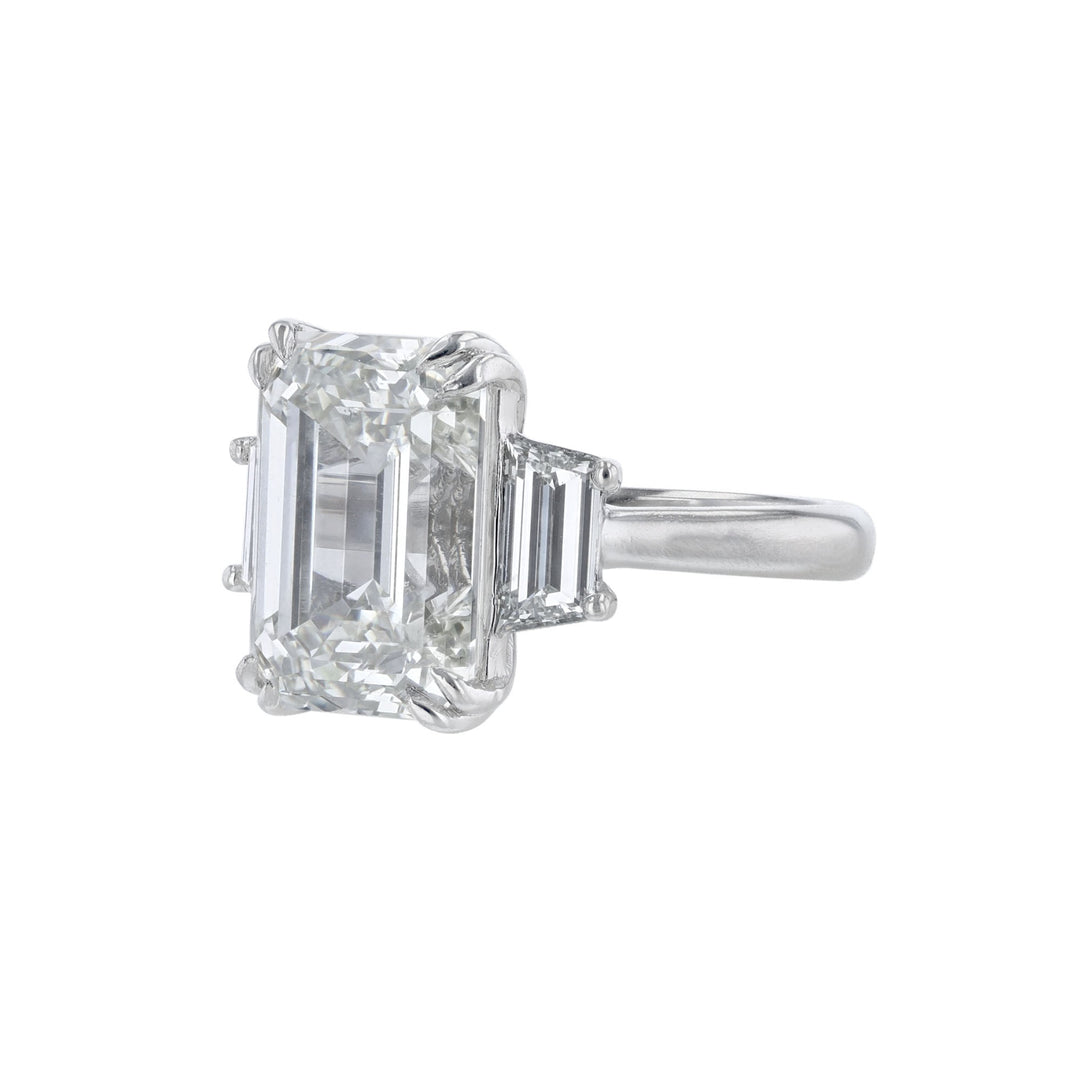 Three-Stone Emerald Cut Diamond Ring, 11.29ct