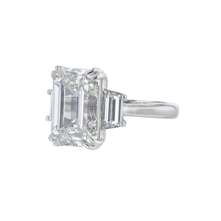 Three-Stone Emerald Cut Diamond Ring, 11.29ct