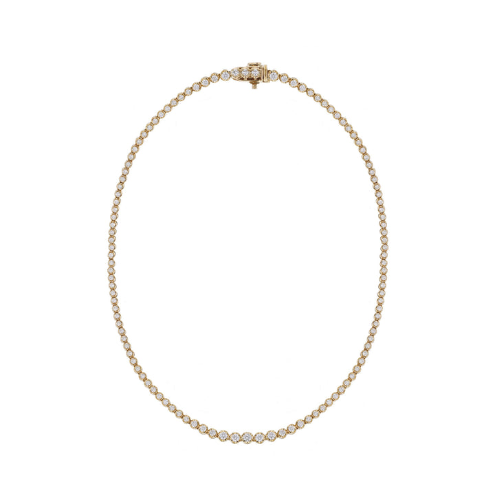 Yellow Gold Diamond Tennis Necklace, 5ct.