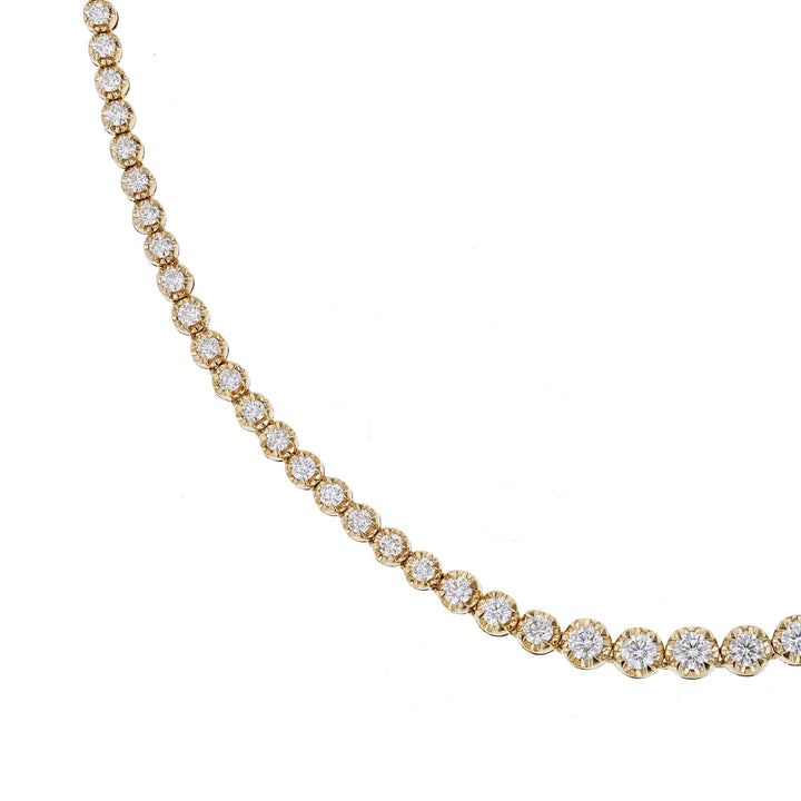 Yellow Gold Diamond Tennis Necklace, 5ct.