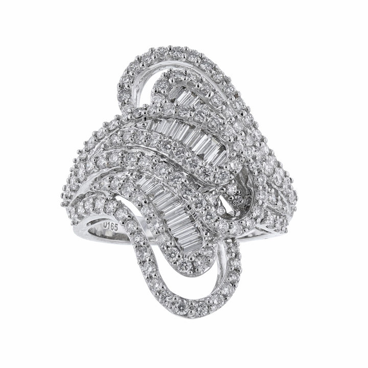Round Baguette Diamond Cocktail Ring