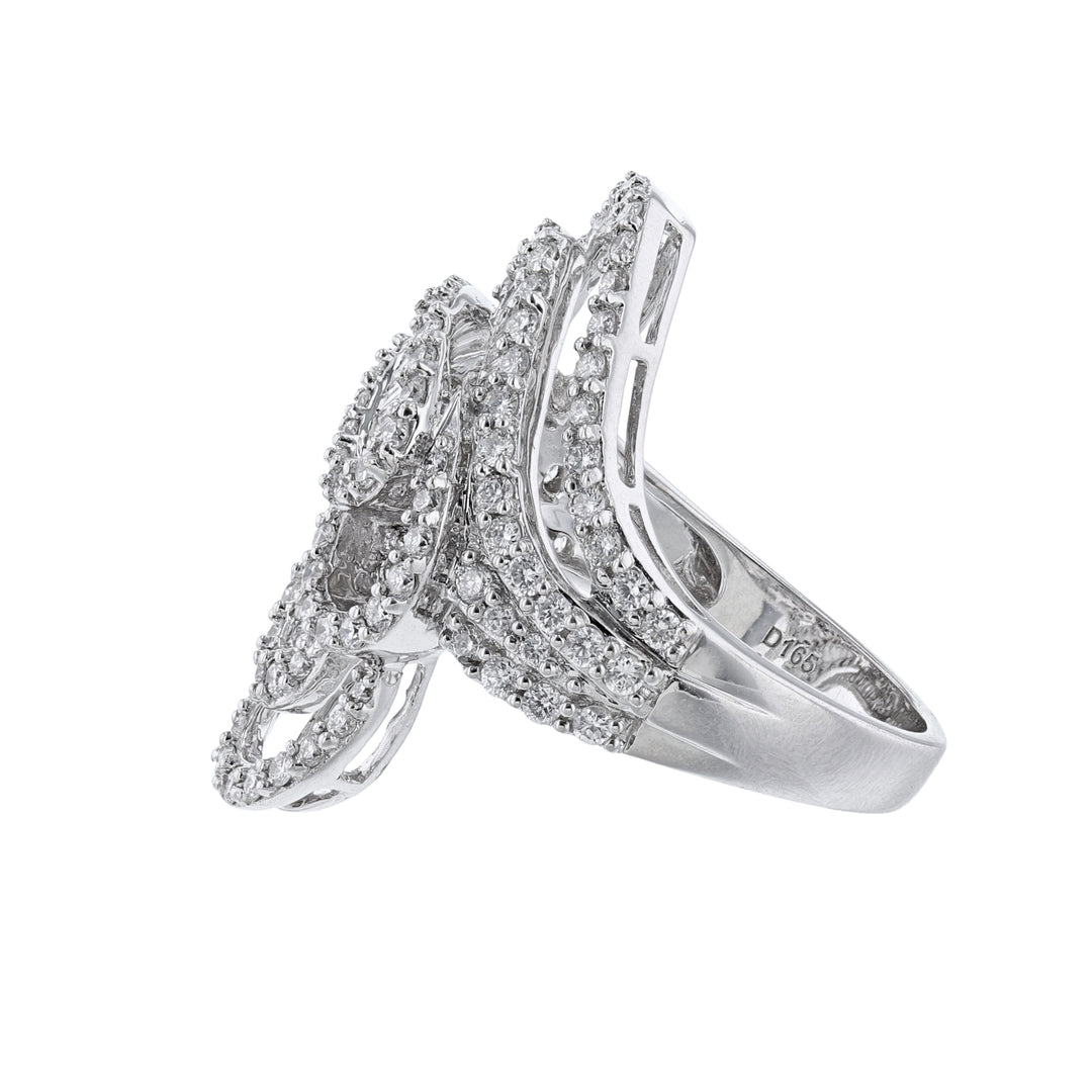 Round Baguette Diamond Cocktail Ring
