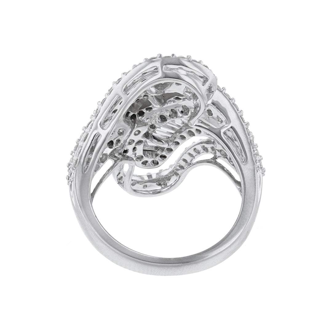 Round Baguette Diamond Cocktail Ring