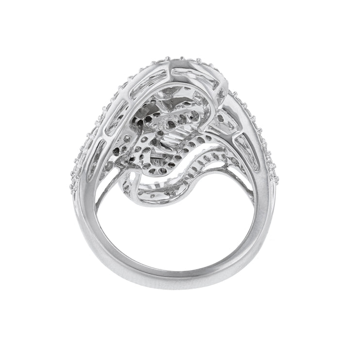 Round Baguette Diamond Cocktail Ring