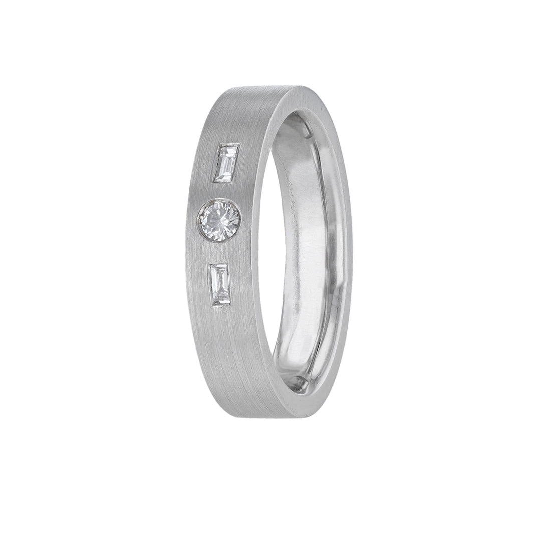 Triple Diamond Men's Wedding Band, 0.19ct.