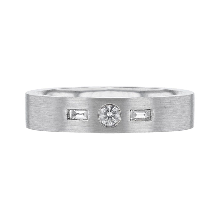 Triple Diamond Men's Wedding Band, 0.19ct.