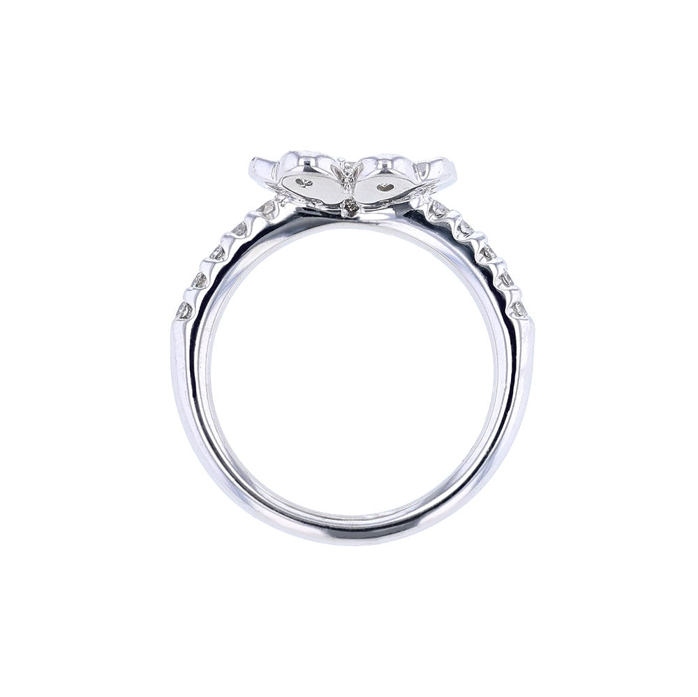 18K Diamond Four Leaf Clover Ring