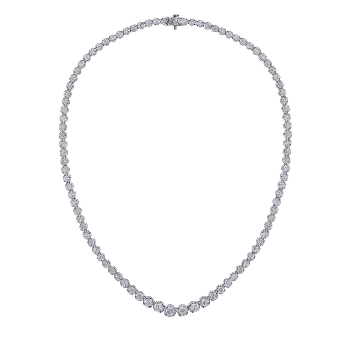 18K White Gold Diamond Necklace, 10.03ct