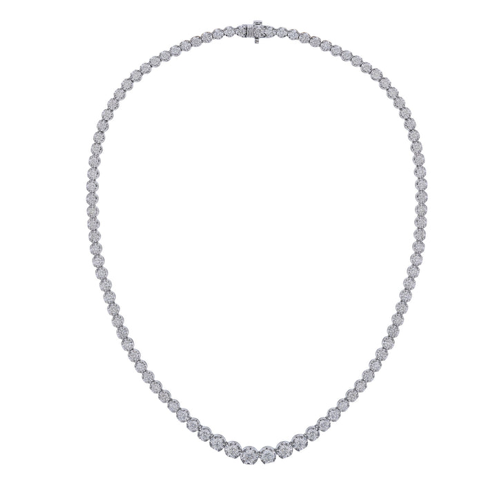 18K White Gold Diamond Necklace, 10.03ct